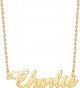 CoolJewelry Custom Name Necklace for Women Personalized Name Necklaces with Heart 18K Gold Plated or Sterling Silver Nameplate Customized Pendant Jewelry Gift
