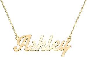 Customize exquisite name necklace, made of pure gold, gold-plated or pure silver. Custom jewelry necklace as a gift, personalized with any name or text.